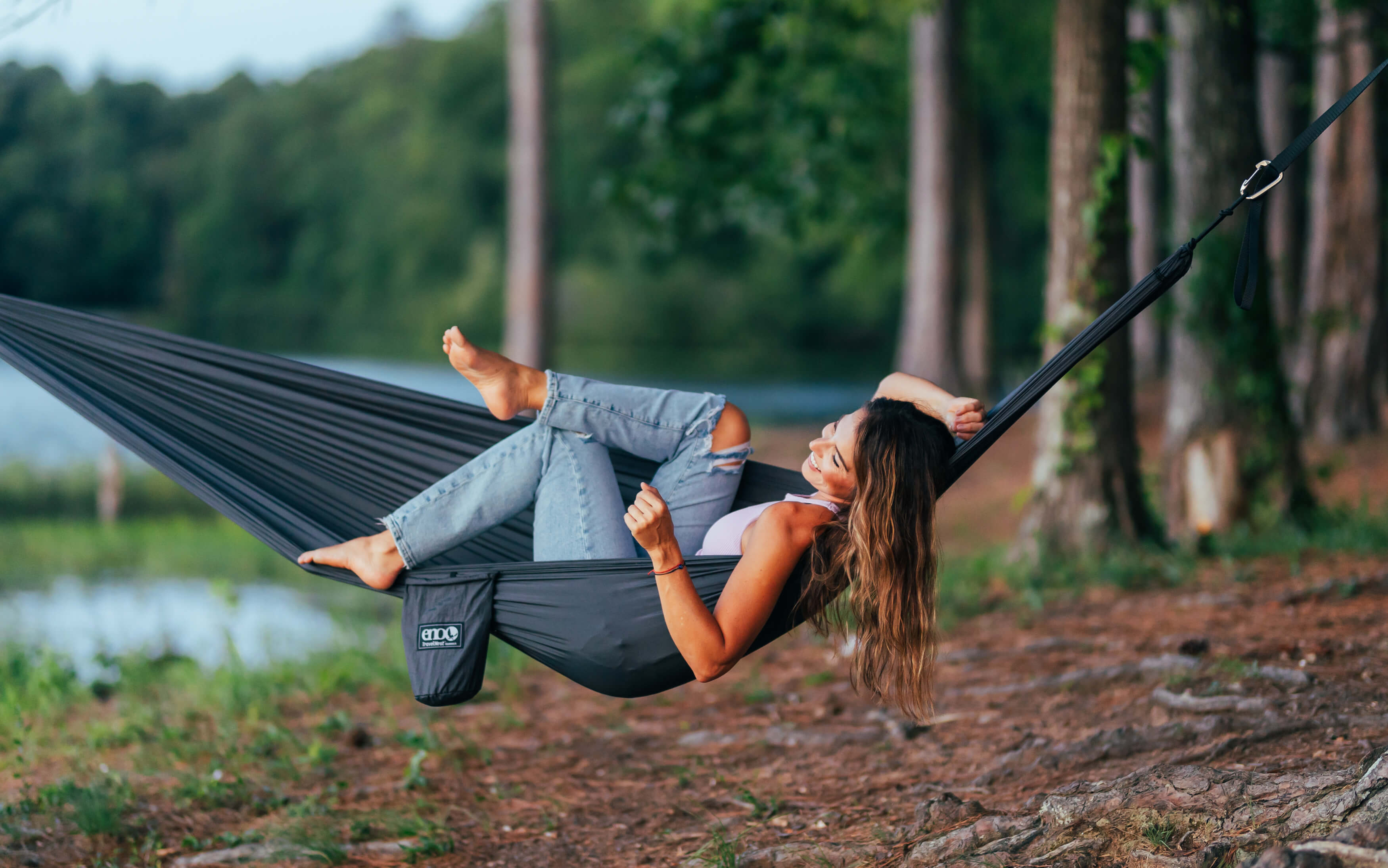 A girl in her ENO hammock
