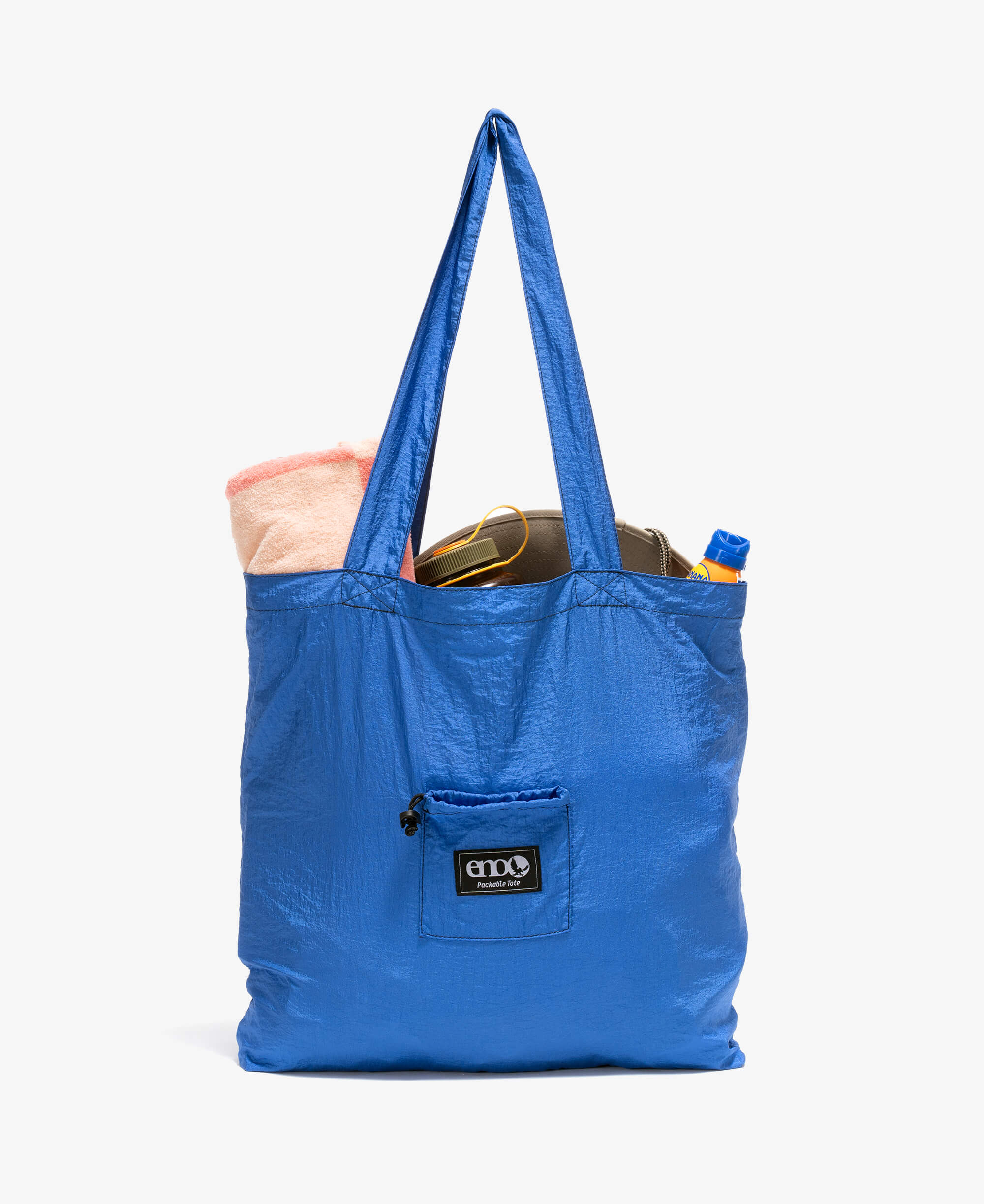 Studio image of a packed Packable Tote