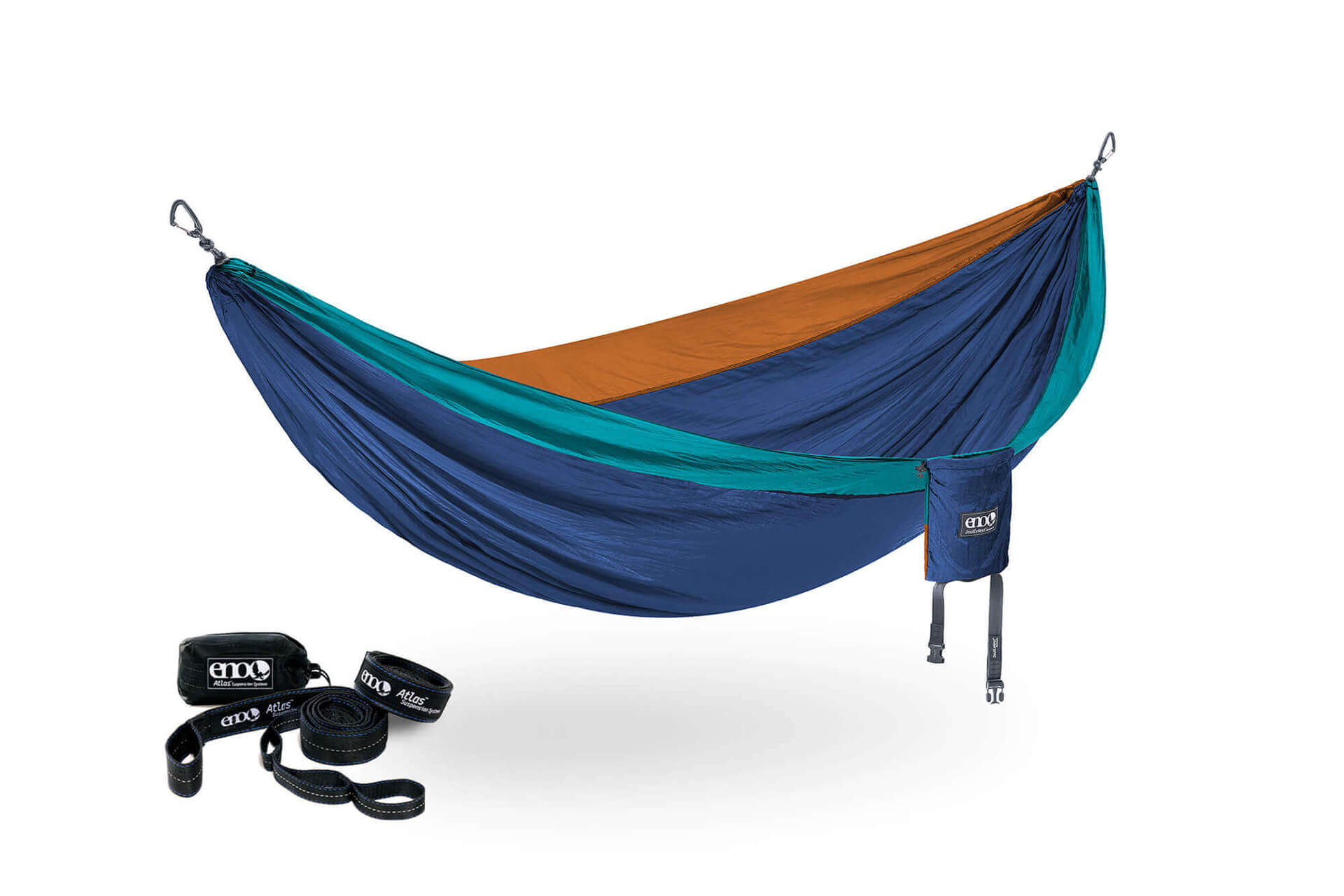 ENO Aqua/Sapphire/Amber DoubleNest Hammock + Atlas Straps Bundle