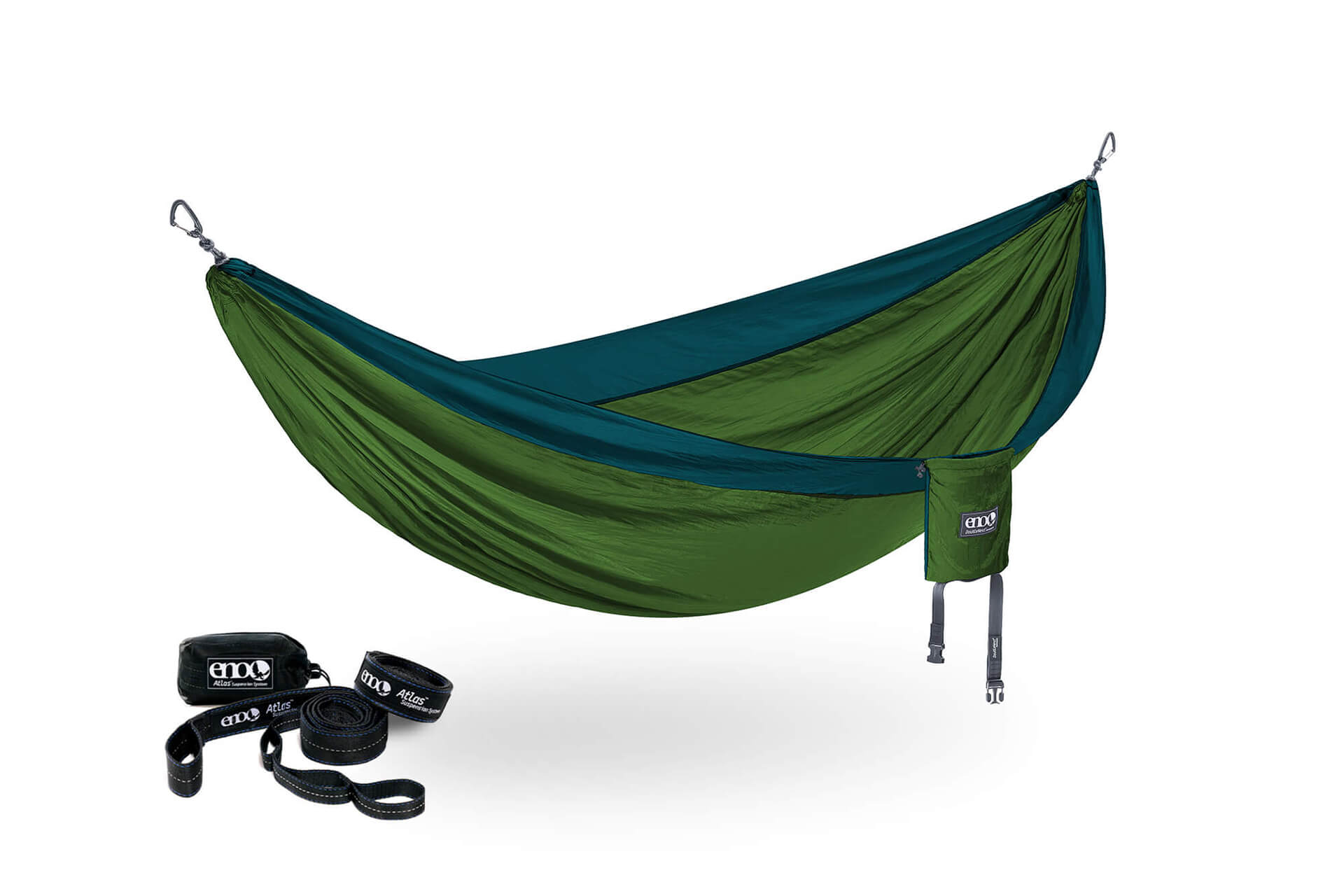 ENO Cedar/Marine DoubleNest Hammock + Atlas Straps Bundle