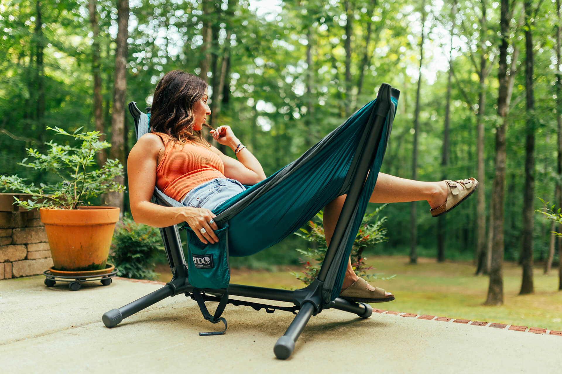 ENO DoubleNest Hammock + Parklite Stand Bundle