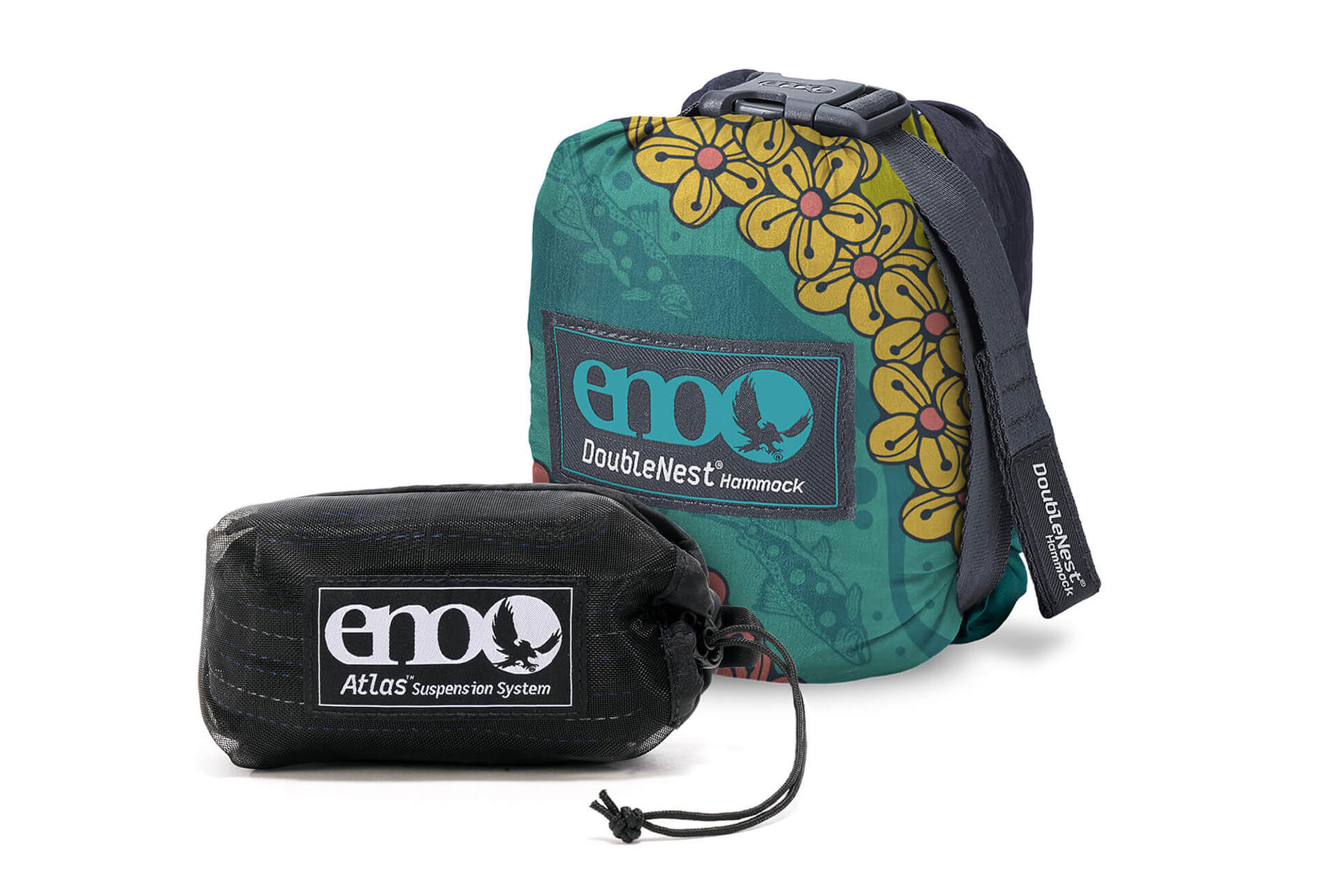 ENO DoubleNest Hammock Print + Atlas Straps Bundle