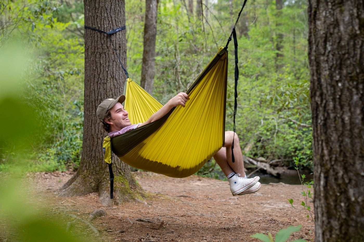 man in ENO SingleNest Hammock 