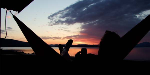 sunset in a hammock