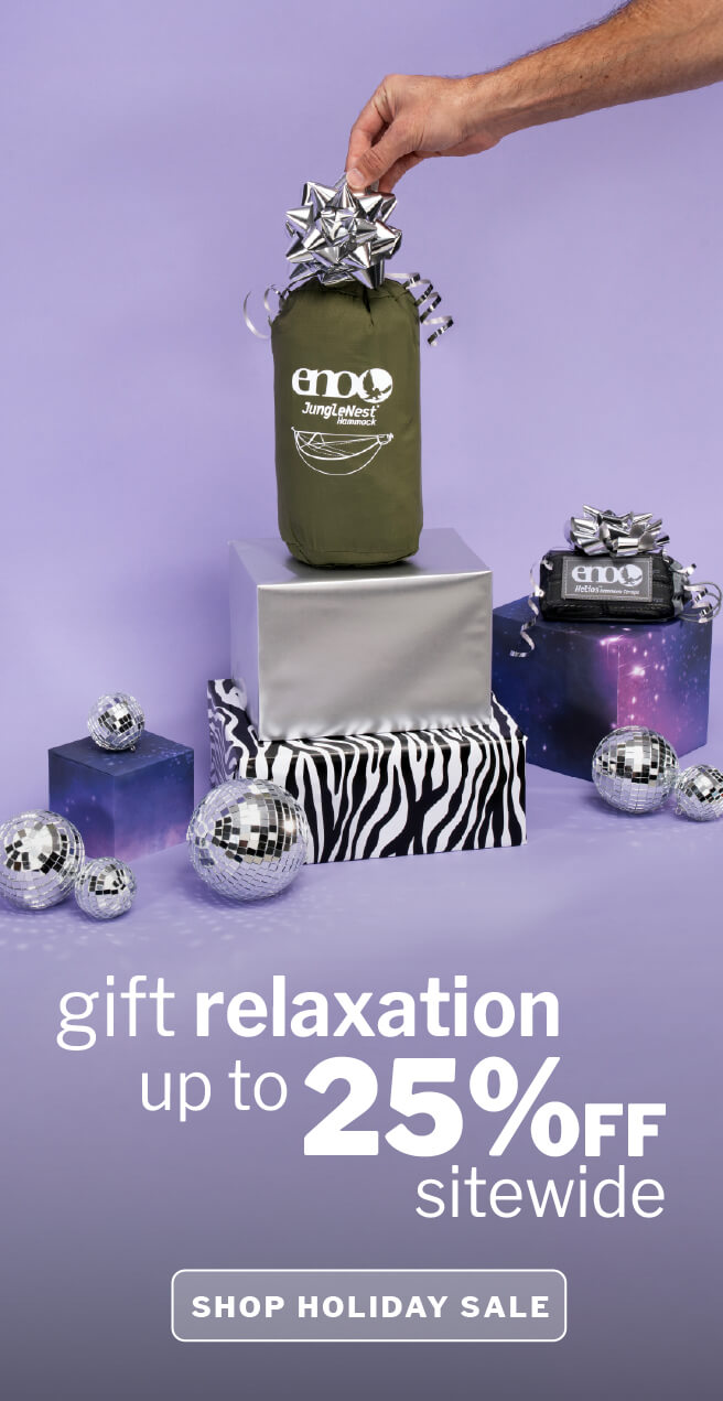 Promotional image with gift packaging and text overlay on a purple background