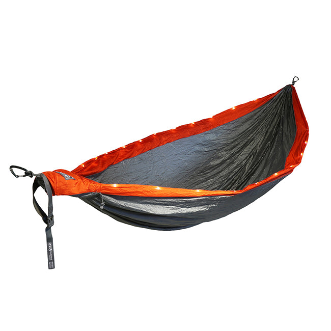 Studio image of ENO DoubleNest LED Hammock on white background.