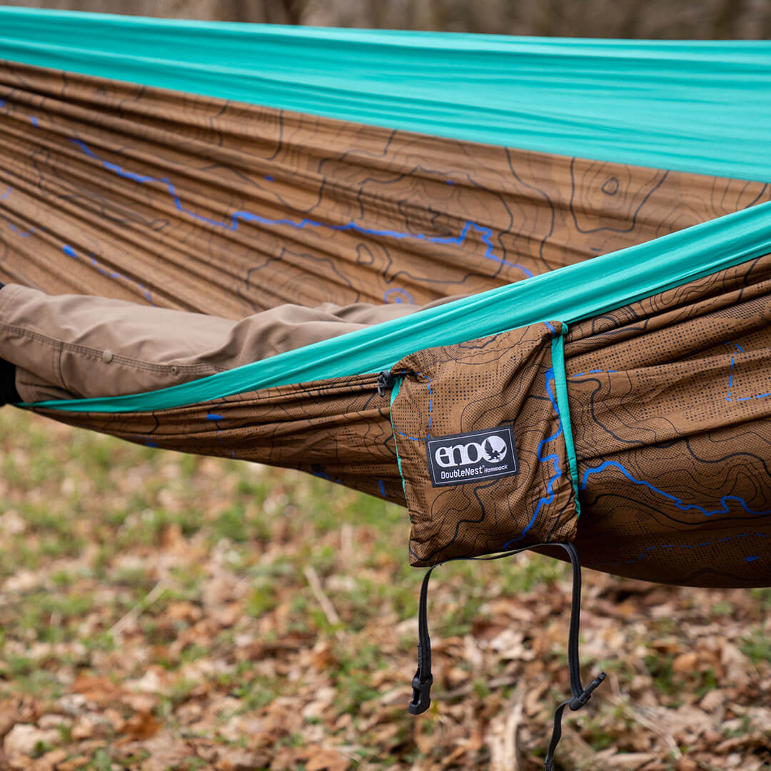 ENO ATC DoubleNest Hammock Print | Solid Color Side Panel Fabric is Certified as bluesign Approved