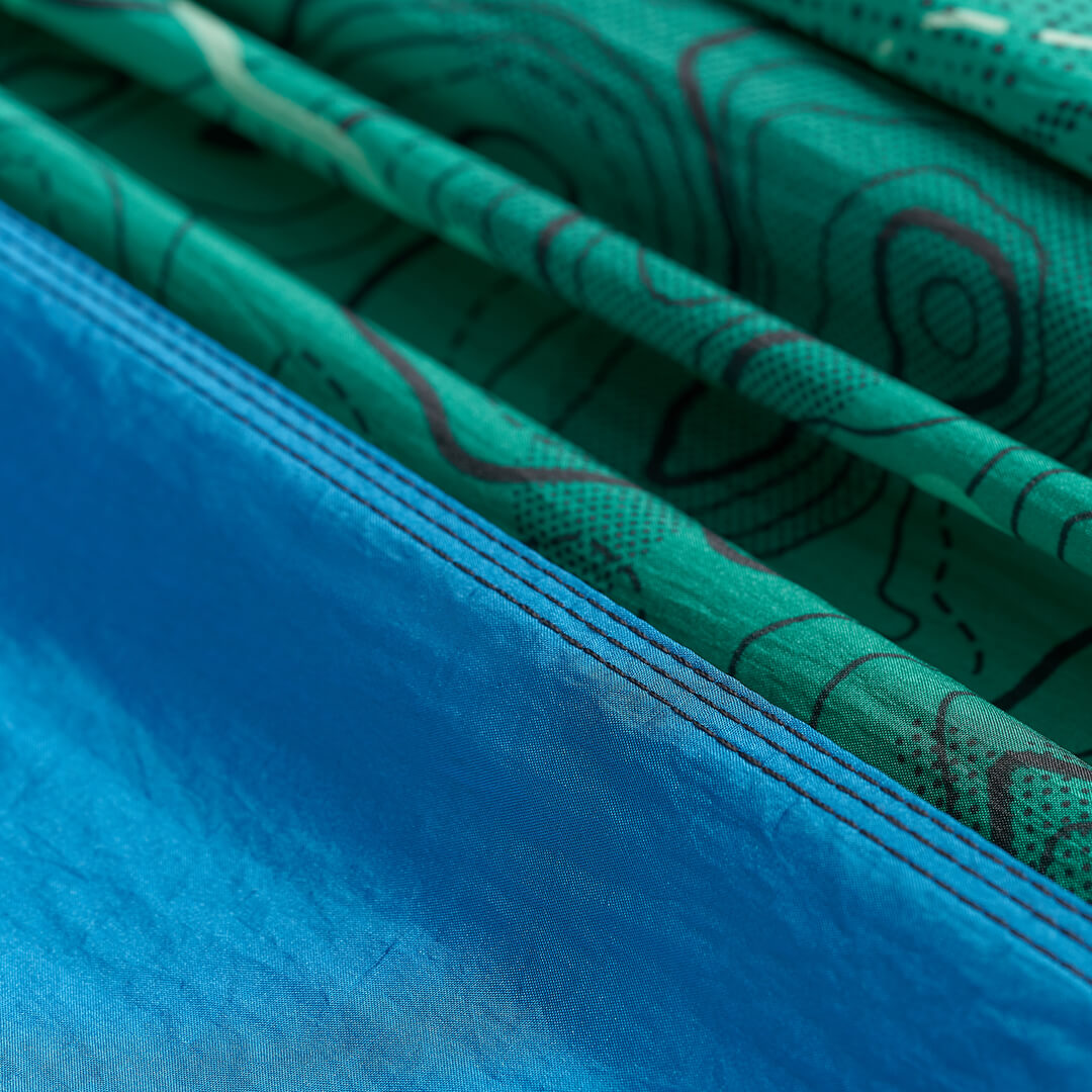 ENO LNT DoubleNest Hammock Print | Solid Color Side Panel Fabric is Certified as bluesign Approved