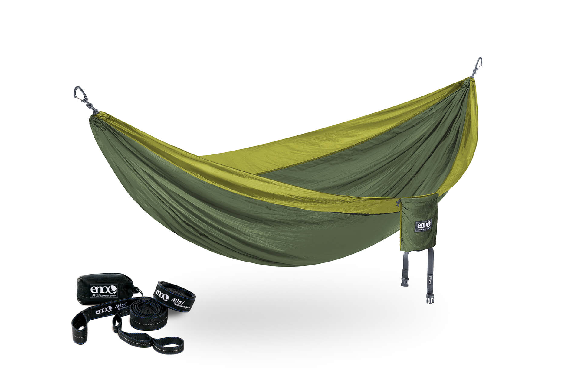 Eagles Nest Outfitters, Inc. Hammock Olive/Melon DoubleNest® Hammock + Atlas™ Hammock Straps Bundle