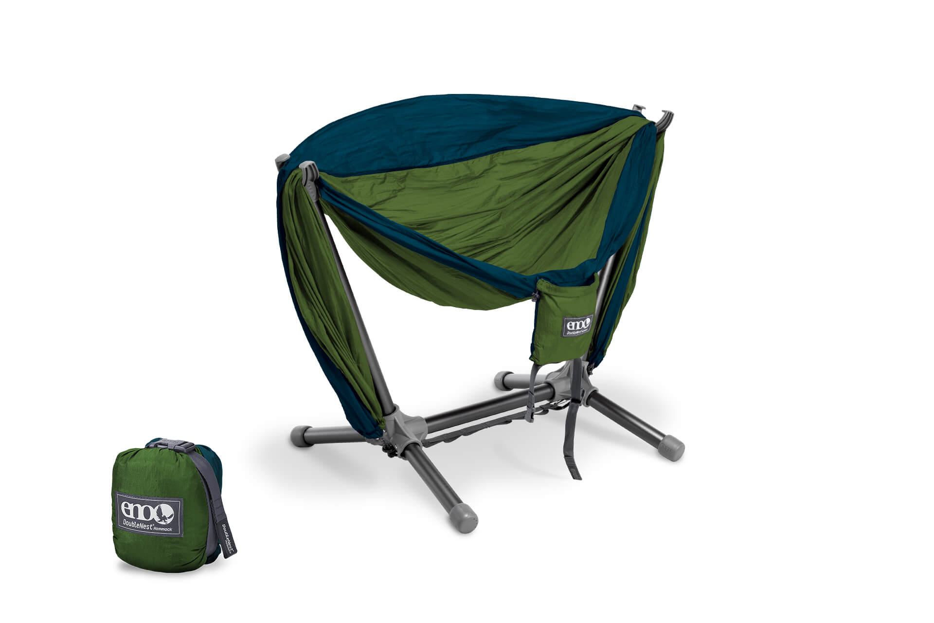 ENO Cedar/Marine DoubleNest Hammock + Parklite Stand Bundle