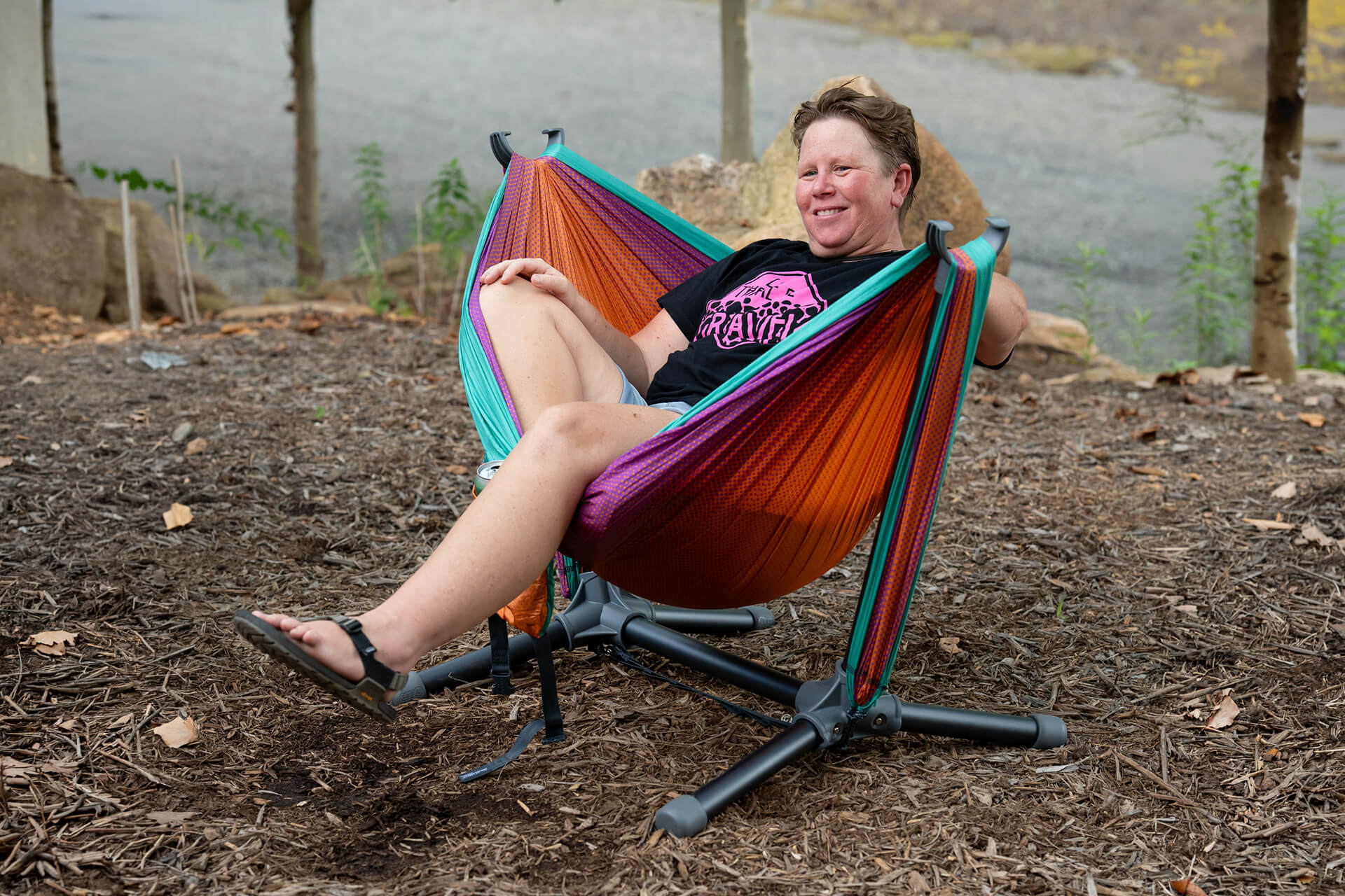 DoubleNest Hammock Print + Parklite Stand Bundle | ENO