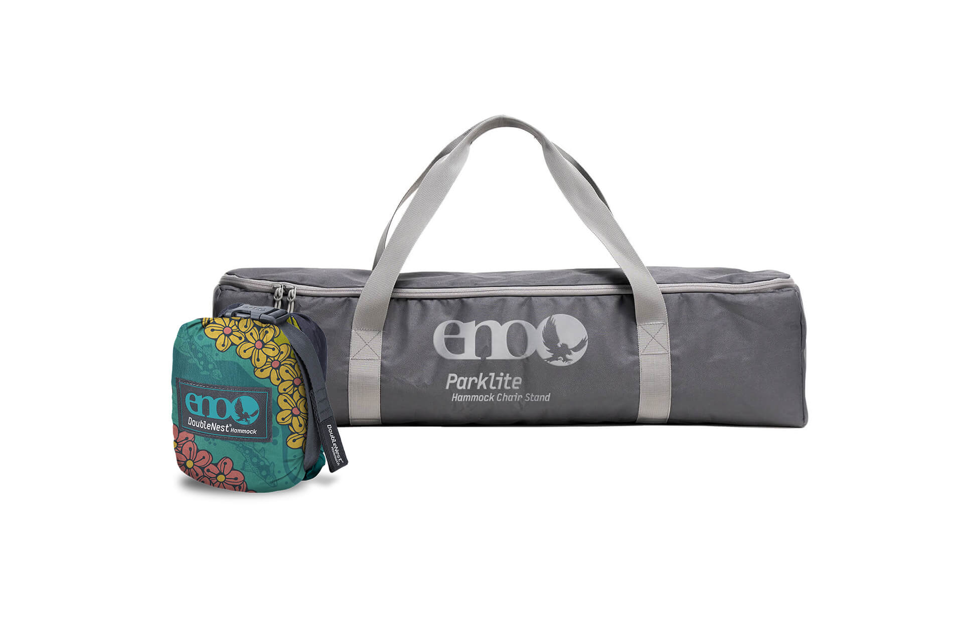 ENO DoubleNest Hammock Print + Parklite Stand Bundle