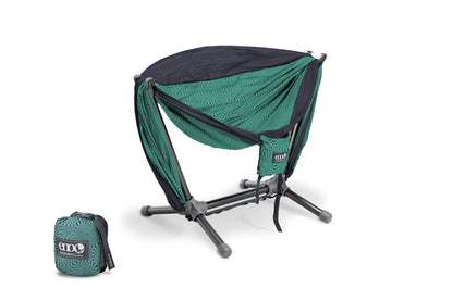 ENO Optical Illusion/Charcoal DoubleNest Hammock Print + Parklite Stand Bundle