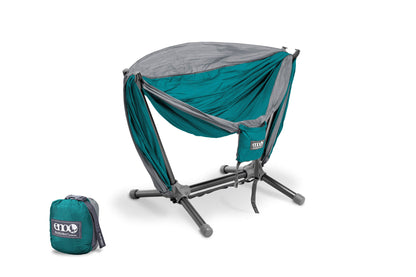 ENO Seafoam/Grey DoubleNest Hammock + Parklite Stand Bundle