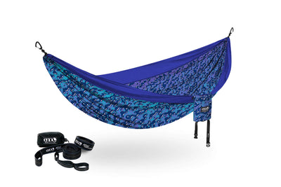 ENO Splash/Sapphire DoubleNest Hammock Print + Atlas Straps Bundle