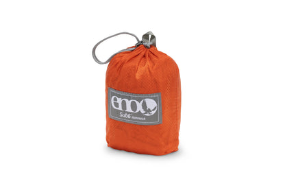 ENO Ultralight Hammock packed into attached stuff sack in orange